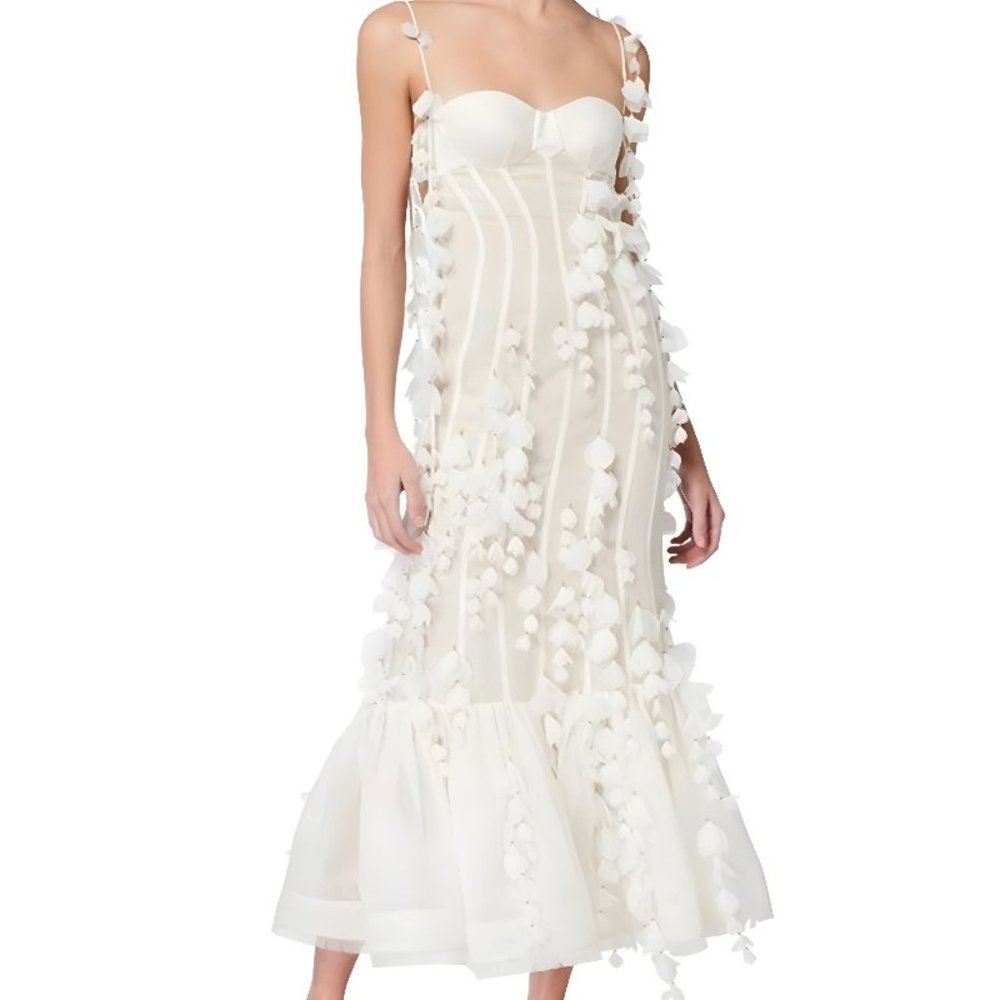 Botanica White Sleeveless Petal Gown